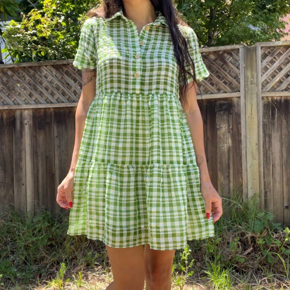 Urban Outfitters Summer Cottagecore Prairie Gingham Dress - Picture 2 of 6